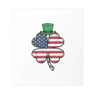 Vintage Shamrock Flag St. Patricks Day Notepad