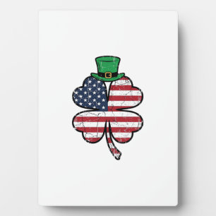 Vintage Shamrock Flag St. Patricks Day Plaque