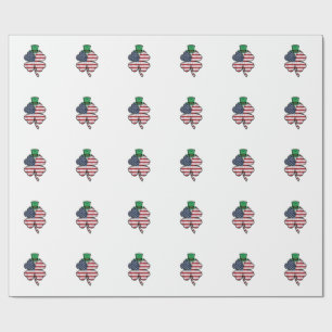 Vintage Shamrock Flag St. Patricks Day Wrapping Paper