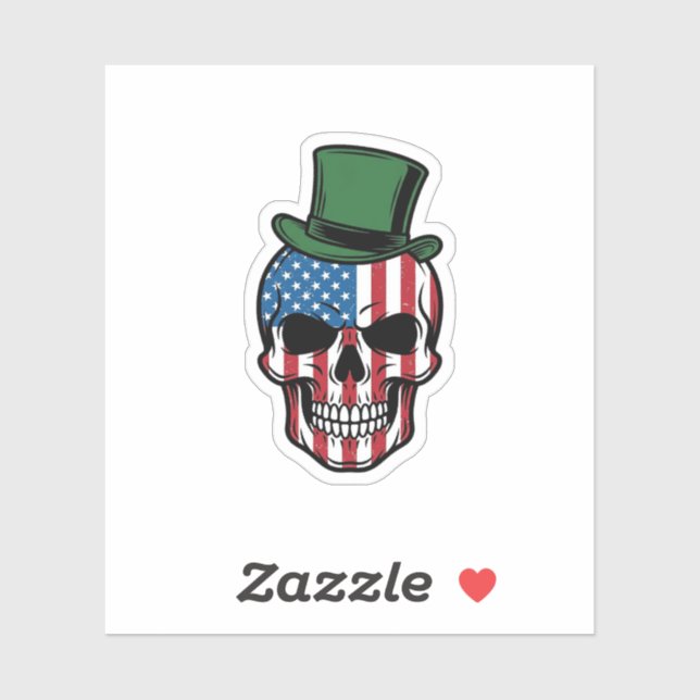 Vintage Shamrock Skull Flag Vector Design_1 (Sheet)