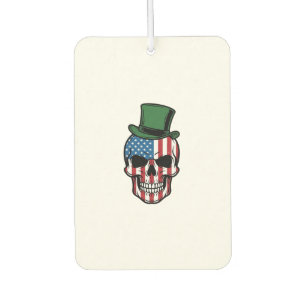 Vintage Shamrock Skull Flag Vector Design_1 Air Freshener