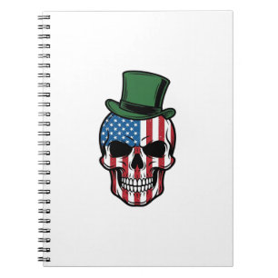 Vintage Shamrock Skull Flag Vector Design_1 Notebook