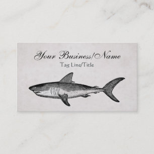 Vintage Shark Beach Business Card
