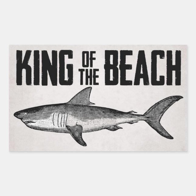 Vintage Shark Beach King Sticker (Front)