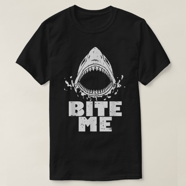 Vintage Shark Bite MeShark  T-Shirt (Design Front)