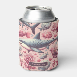 Vintage Shark Seamless Can Cooler