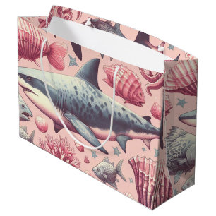 Vintage Shark Seamless Large Gift Bag