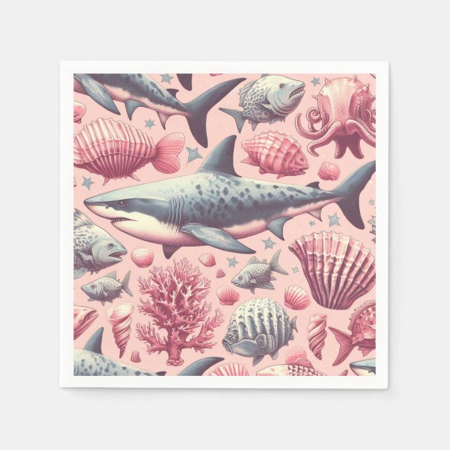 Vintage Shark Seamless Napkin (Front)