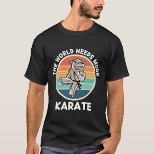 Vintage Shark The World Needs More Karate Retro Ka T-Shirt