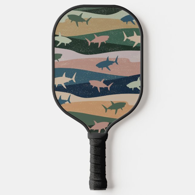 VINTAGE SHARK WAVE  PICKLEBALL PADDLE (Front)
