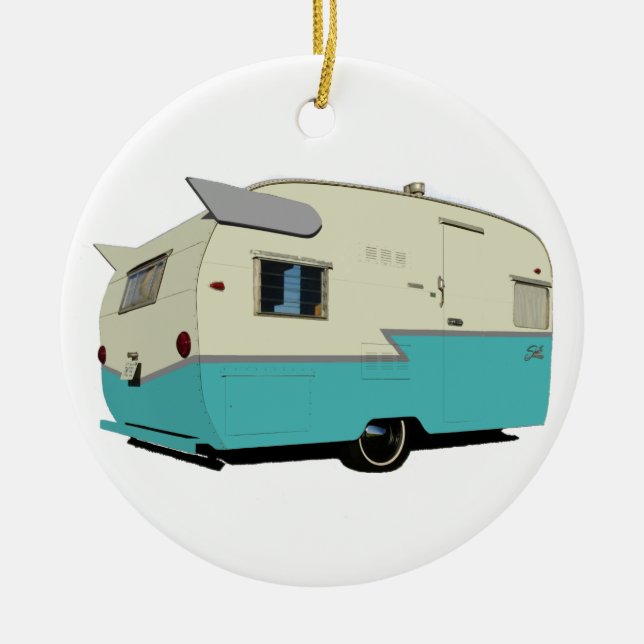 Vintage Shasta Trailer Ornament (Front)