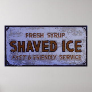 Vintage Shaved Ice Sign