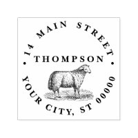 Vintage Sheep Ewe Farm Animals Drawing C Address