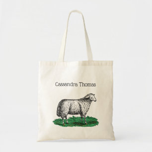 Vintage Sheep Ewe Farm Animals Drawing C Tote Bag