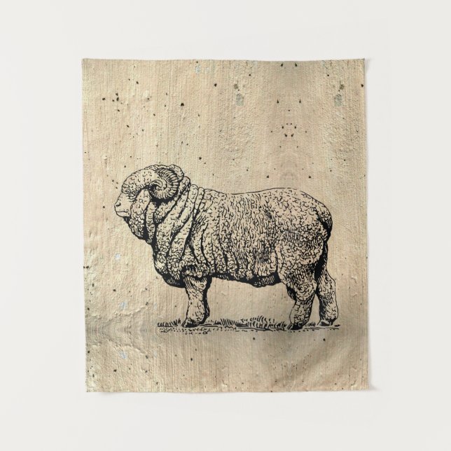 Vintage Sheep Tapestry (Front)