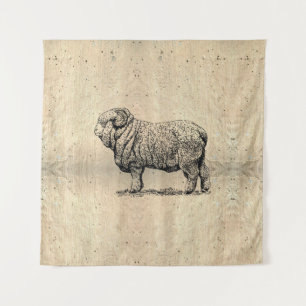 Vintage Sheep Tapestry