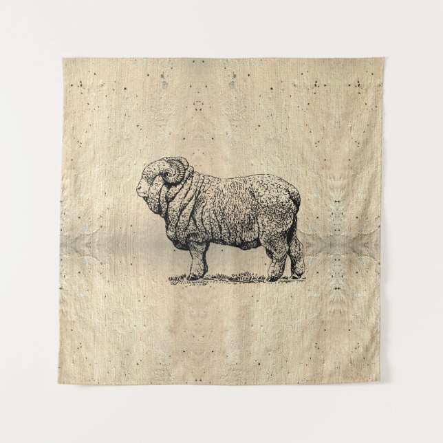 Vintage Sheep Tapestry (Front)