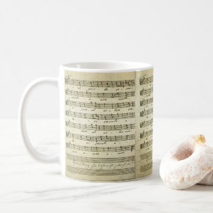Vintage Sheet Music, Antique Musical Score 1810 Coffee Mug