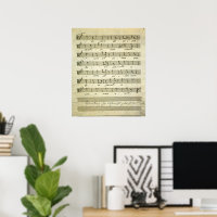 Vintage Sheet Music, Antique Musical Score 1810
