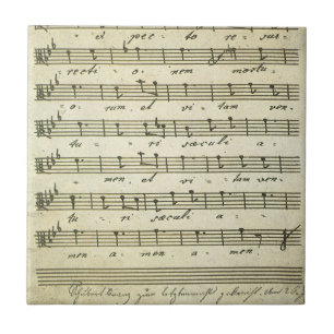 Vintage Sheet Music, Antique Musical Score 1810 Tile