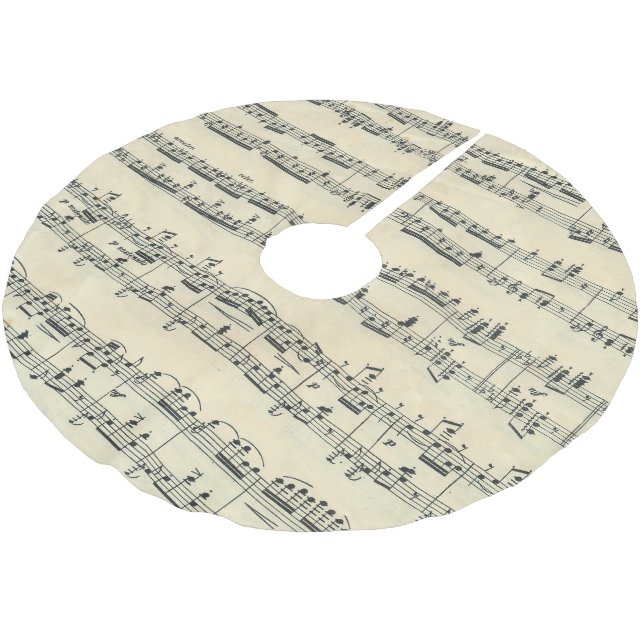 Vintage Sheet Music Brushed Polyester Tree Skirt (Angled)