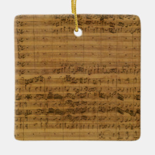 Vintage Sheet Music by Johann Sebastian Bach Ceramic Ornament