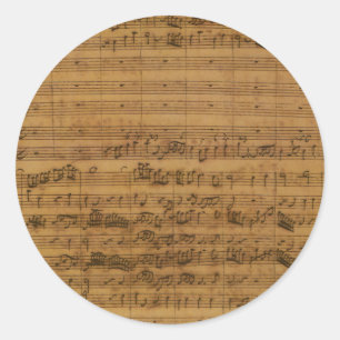 Vintage Sheet Music by Johann Sebastian Bach Classic Round Sticker