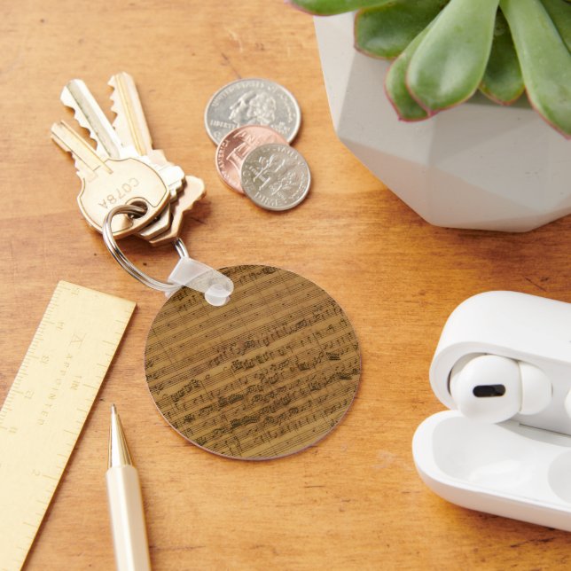 Vintage Sheet Music by Johann Sebastian Bach Keychain (Desk)