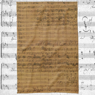 Vintage Sheet Music by Johann Sebastian Bach Kitchen Towel