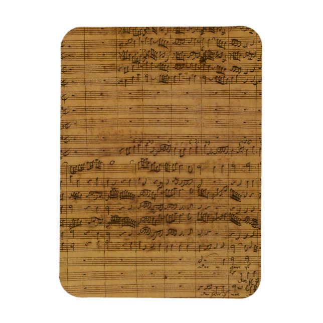 Vintage Sheet Music by Johann Sebastian Bach Magnet (Vertical)