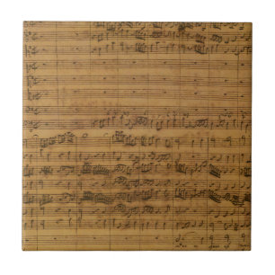 Vintage Sheet Music by Johann Sebastian Bach Tile