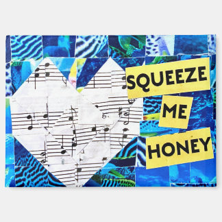 Vintage Sheet Music Heart Quilt Collage Magnet
