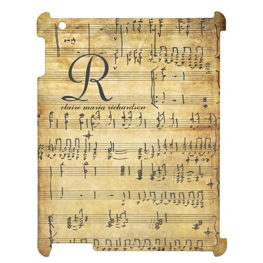 Vintage Sheet Music Monogram iPad Cases