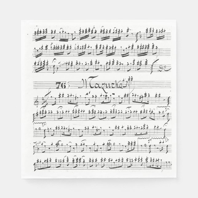 Vintage Sheet Music Napkin (Front)