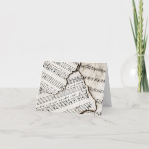 Vintage Sheet Music Notes Note Card