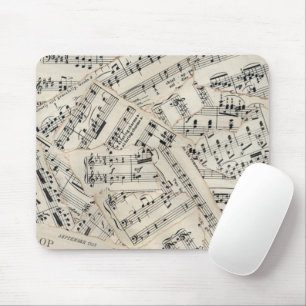 Vintage Sheet Music Paper Collage Mouse Pad