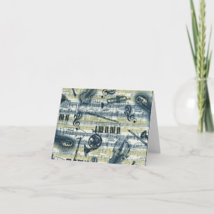 Vintage Sheet Music Pattern Note Card