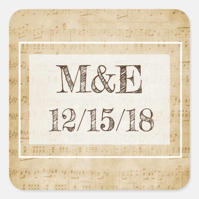 Vintage Sheet Music Personalized Stickers (Front)