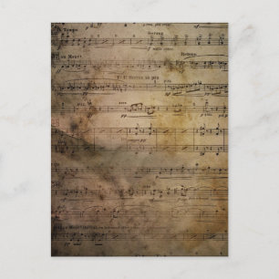 Vintage Sheet Music Postcard