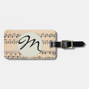 Vintage Sheet Music Score Notes Luggage Tag