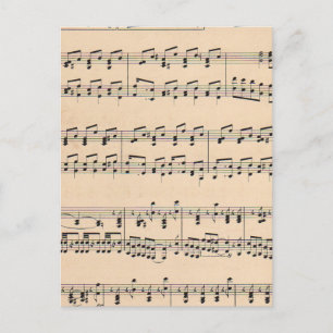 Vintage Sheet Music Score Notes Postcard