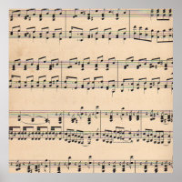 Vintage Sheet Music Score Notes