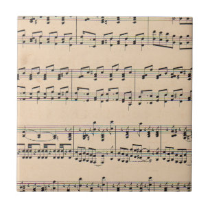 Vintage Sheet Music Score Notes Tile
