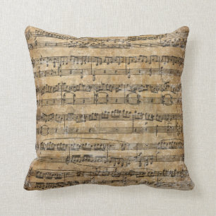 Vintage Sheet Music Throw Pillow