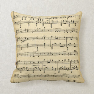 Vintage Sheet Music Throw Pillow