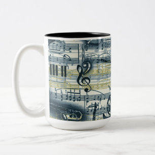 Vintage Sheet Music Two-Tone Coffee Mug