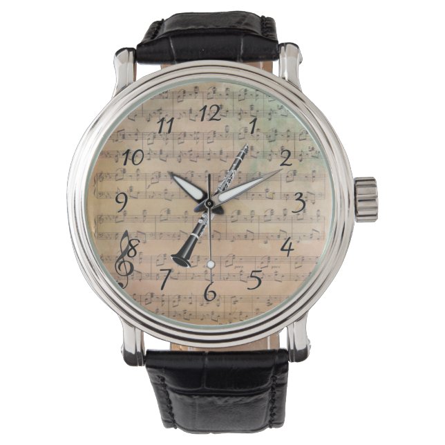 Vintage Sheet Music With a Clarinet Watch (Front)