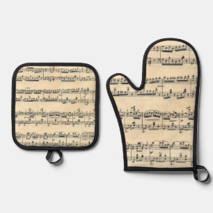 Vintage Sheet Oven Mitt & Pot Holder Set