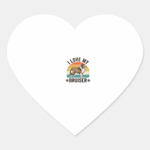 Vintage Sheltie Dog I Love My Bruiser Retro Design Heart Sticker