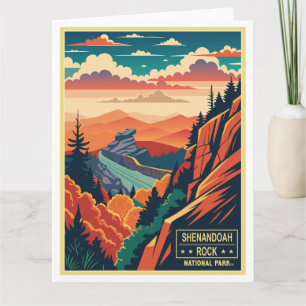 Vintage Shenandoah Rock National Park Card